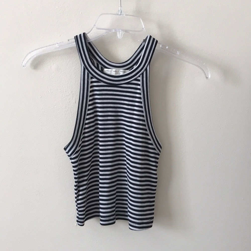 Stripped Halter Crop Top